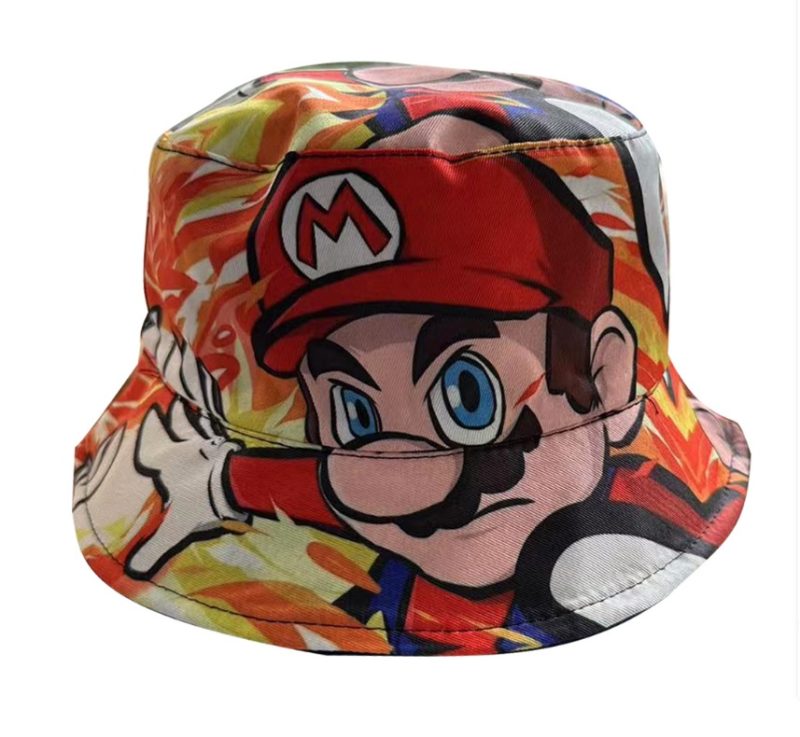 Super Mario Printed Fisherman Hat - Anime Fisherman Hat