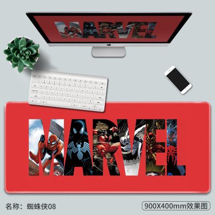 Marvel Spider-Man Anime Print Mouse Pad: 3-5mm Thick for Wrist Comfort, 40×90cm Large – Smooth Gaming/Work, Instant Desk Glow!