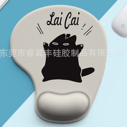 Cute Cat Silicone Wrist Rest Mouse Pad - Ergonomic, Non-Slip & Easy to Clean for Office