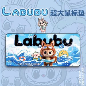 Labubu Anime Collectible Extra Thick Mouse Pad 4mm/6mm, Smooth Fine Surface Oversized Desk Mat for Gaming & Office (Cute Character Design)