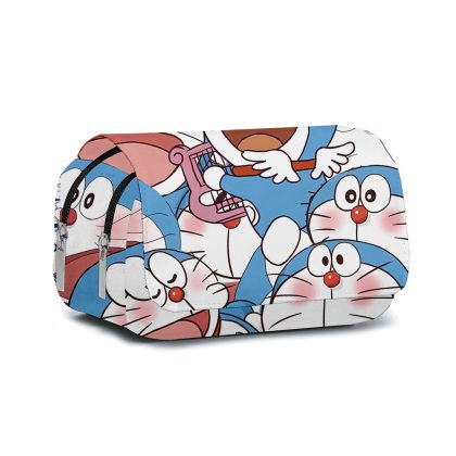 Ultimate Cute Doraemon Double Layer Pencil Case - Cartoon Print School Supply for Students
