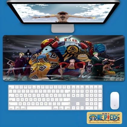 Large One Piece Mouse Pad Cartoon Anime Luffy Zoro Ace Sanji Usopp Chopper Robin Franky Brook Computer Gaming Desk Mat Cross Border Office Desktop Mat with Sunny Ship