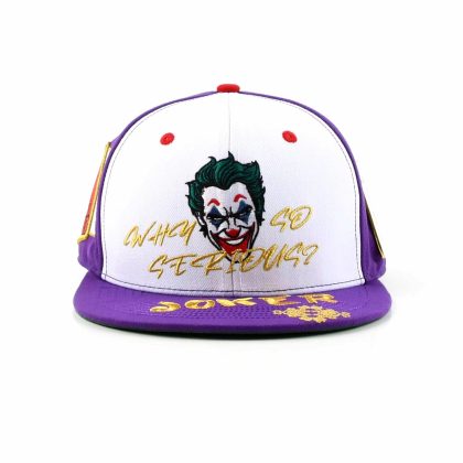 Hip-Hop Street Culture Clown Embroidery Color-Block Unisex Flat-Brim Baseball Cap – Trendy Statement Headwear!