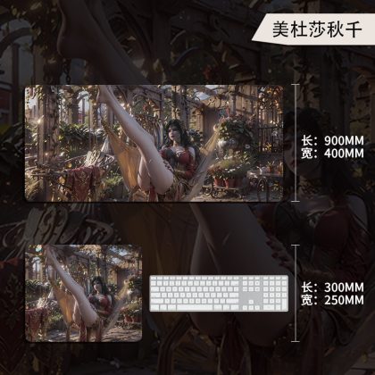 Oversized Chinese - Style Anime Medusa on Swing Gaming Mouse Pad - Large Desk Mat for Office