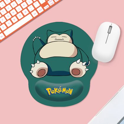 Snorlax Cute Cartoon Ergonomic Wrist Rest Mouse Pad, Small Gel Computer Mat with Soft Padding for Desk Comfort