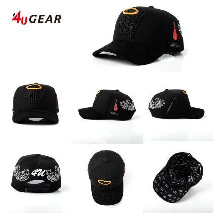 5-Panel Embroidered Logo Black Baseball Cap – Sleek Minimalist Style for Daily & Street Wear!