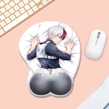 Shoto Todoroki Anime Wrist Rest Mouse Pad - Small Cute Cartoon Gel Mouse Mat for Computer/Laptop, Ergonomic Comfort & My Hero Academia Merch