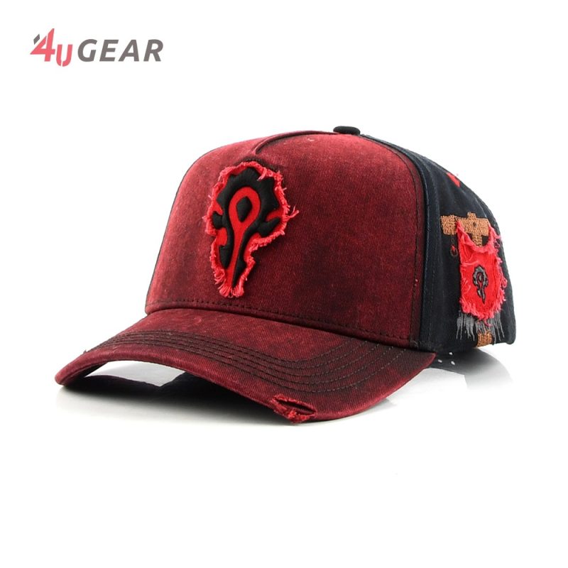 Red-Black Printed Stylish Outdoor Baseball Cap – Trendy Two-Tone Dajian Duck Bill Cap! - Image 3