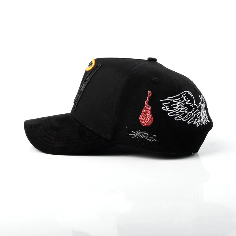 5-Panel Embroidered Logo Black Baseball Cap – Sleek Minimalist Style for Daily & Street Wear! - Image 5