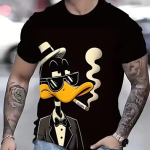 Donald Duck 3D Digital Print Men's Casual Short-Sleeve T-Shirt – Retro Cartoon Style for Daily Wear!
