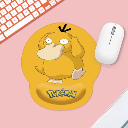 Ergonomic Silicone Wrist Rest Mouse Pad - Small Cute Cartoon Psyduck Pokémon Desk Mat for Computer/Laptop/Gaming/Office