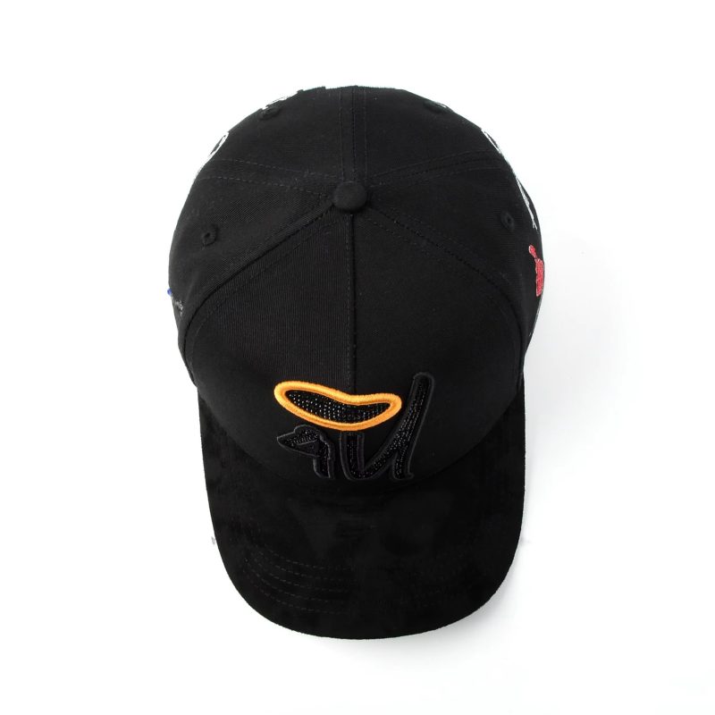 5-Panel Embroidered Logo Black Baseball Cap – Sleek Minimalist Style for Daily & Street Wear! - Image 3