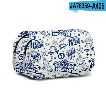 Doraemon 3D Printed Pencil Case – Anime Cartoon Stationery Bag, Double Layer School Pen Pouch for Kids, Gift-Ready