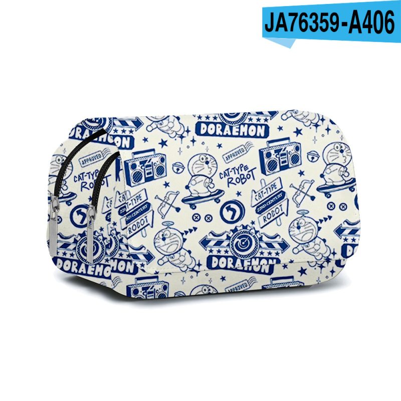 Doraemon 3D Printed Pencil Case – Anime Cartoon Stationery Bag, Double Layer School Pen Pouch for Kids, Gift-Ready