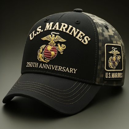 US Marines 250th Anniversary 3D Embroidered Fishing Baseball Cap | Navy Seal Tactical Outdoor Hat for Men & Women