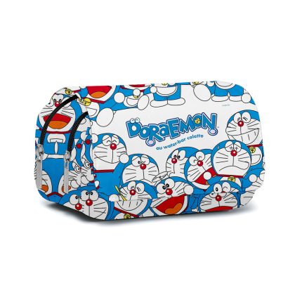 Cute Doraemon (Dingdang Cat) Double-Layer Pencil Case - Cartoon Printed Stationery Bag for Primary & Middle School Students, Kids' Favorite Organizer