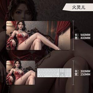 Oversized Chinese Anime Youyou with Long Legs Gaming Mouse Pad - Large Desk Mat for Office