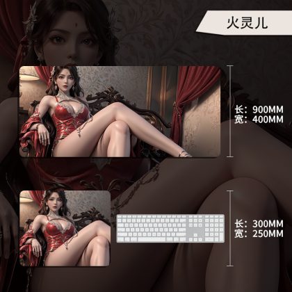 Oversized Chinese Anime Youyou with Long Legs Gaming Mouse Pad - Large Desk Mat for Office