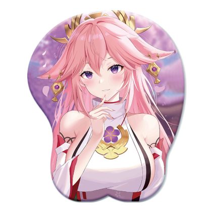 Genshin Impact Yae Miko 3D Silicone Wrist Rest Mouse Pad - Soft & Comfortable for Office