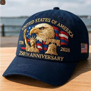 250th Anniversary American Flag 3D Embroidered Fishing Cap | Eagle Statue of Liberty Liberty Bell Baseball Cap | Leopard Navy Seals Outdoor Sun Hat