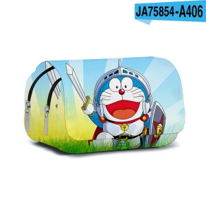 Magic 3D Doraemon Double-Layer Pencil Case - Cartoon Print School Supply for Students with 3D Effect