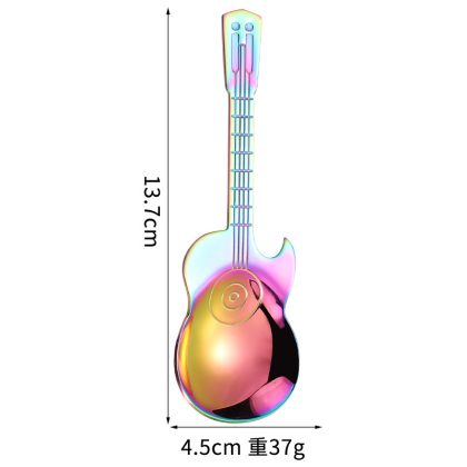 Rainbow Guitar - Shaped Creative Portable Beer Opener, Stainless Steel Music - Themed Bottle Opener for Home/Bar/Party Gift