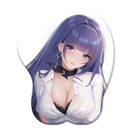 Genshin Impact Raiden Shogun 3D Silicone Wrist Rest Mouse Pad - Soft & Comfortable for Office
