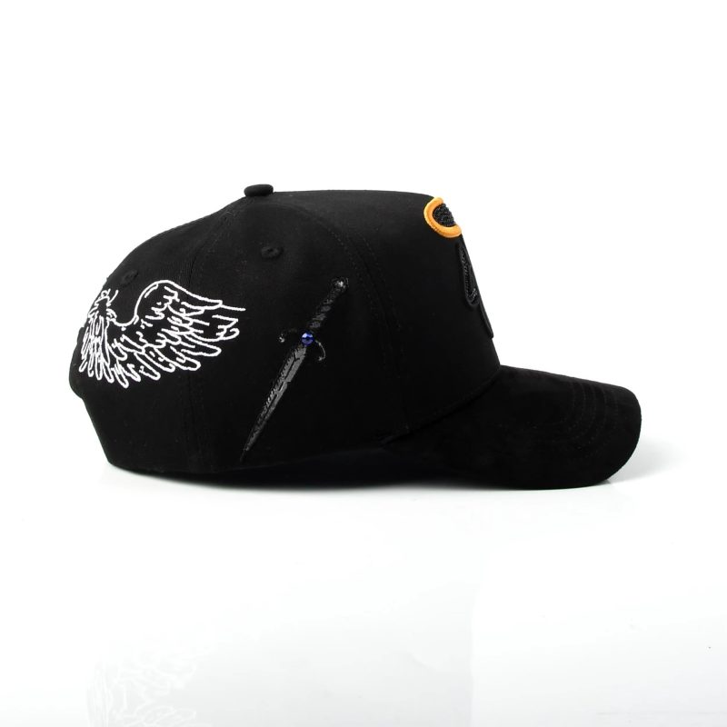 5-Panel Embroidered Logo Black Baseball Cap – Sleek Minimalist Style for Daily & Street Wear! - Image 4