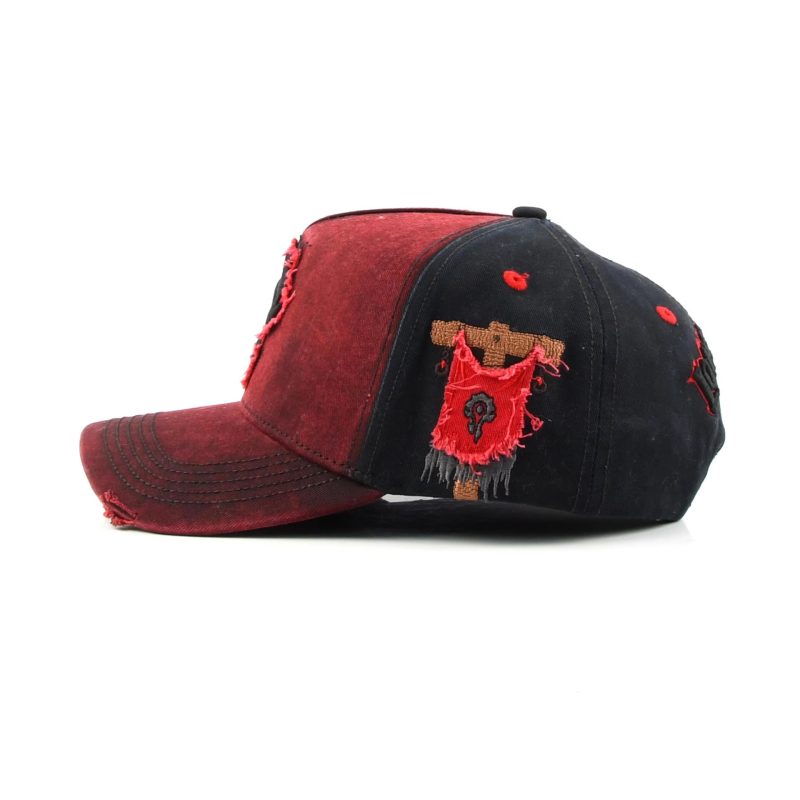 Red-Black Printed Stylish Outdoor Baseball Cap – Trendy Two-Tone Dajian Duck Bill Cap! - Image 5