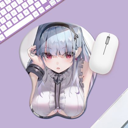 Azur Lane Cheshire Small Cute Cartoon Wrist Rest Mouse Pad - Soft Silicone Gel Desk Mat for Gaming & Office (Anime Character Design)
