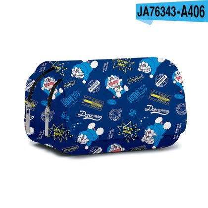 Doraemon 3D Pop-Up Blue Pencil Case - Double Layer School Supplies for Students with Cartoon Print