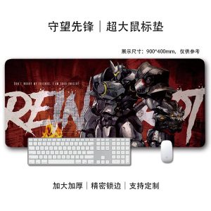 Overwatch XXL Mouse Pad - Extra Large Gaming Desk Mat with Reinhardt Art, Thickened & Locked Edges, Customizable PC Gaming Accessory for Work & Play