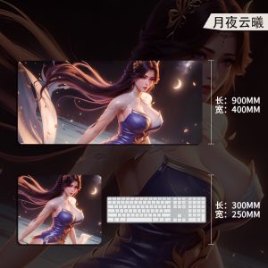 Sensual Long - haired Fairy Chinese - style Anime Mouse Pad: Gorgeous Oversized Desk Pad for Office & Gaming