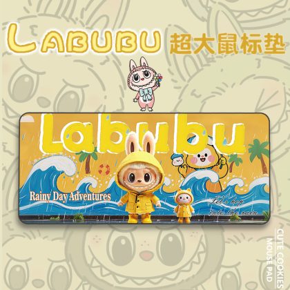 LABUBU Extra Large Mouse Pad 4mm/6mm Thickened Smooth Fine Surface | Rainy Day Adventures Anime Collectible Gaming & Office Desk Mat