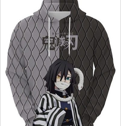 Demon Slayer Obanai Iguro 3D Digital Print Men's Casual Fall Pullover Hoodie – Must-Have for Anime Fans!