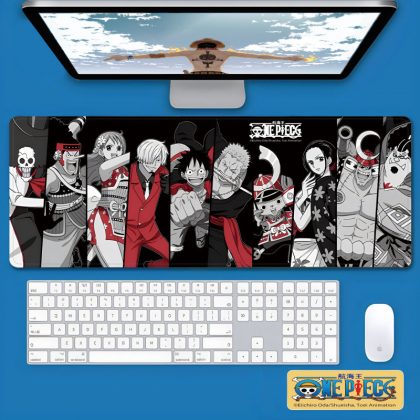 One Piece Large Mouse Pad | Cartoon Straw Hat Pirates Extended Gaming & Office Desk Mat | Premium Anime Computer Keyboard Mat for Gamers & Work