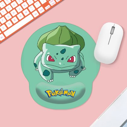 Bulbasaur Cute Cartoon Wrist Rest Silicone Mouse Pad, Small Computer Mouse Mat with Soft Padding for Kids, Anime Fans & Desk Workers