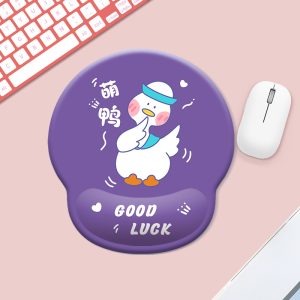 Cute Duckling Small Wrist Rest Mouse Pad, Soft Silicone Gel Computer Mouse Mat with Forearm Support for Desk Office Home Use