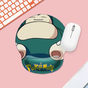 Snorlax Pokémon Ergonomic Silicone Wrist Rest Mouse Pad - Small Cute Cartoon Computer Mouse Mat for Desk, Gaming & Office Use