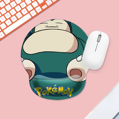 Snorlax Pokémon Ergonomic Silicone Wrist Rest Mouse Pad - Small Cute Cartoon Computer Mouse Mat for Desk, Gaming & Office Use