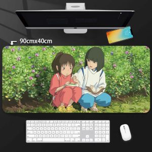 Spirited Away Chihiro & Haku Garden Scene Oversized Mouse Pad (90cm×40cm) - Studio Ghibli Anime Desk Mat for Fans