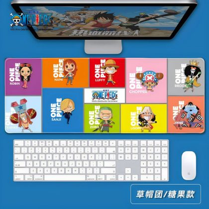 One Piece Large Mouse Pad Cartoon Anime Straw Hat Crew Luffy Zoro Sanji Nami Office Game Desk Mat with Non - slip Backing