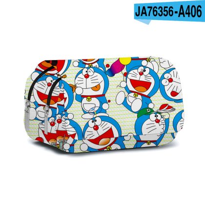 Doraemon Double Layer Pencil Case – Cute 3D Cartoon Pen Bag for Kids, Large Capacity Stationery Organizer for School Students