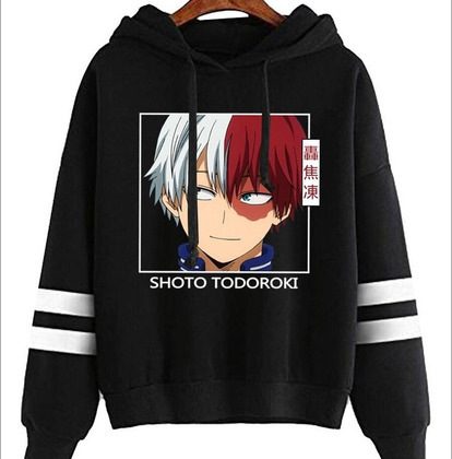 Anime Character Shoto Todoroki 3D Digital Print Men's Casual Fall Pullover Hoodie – Must-Have for My Hero Academia Fans!