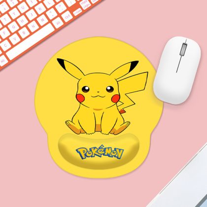Cute Pikachu Cartoon Gel Wrist Rest Mouse Pad - Small Ergonomic Soft Silicone Mouse Mat for Office/Gaming/Study, Comfortable Wrist Support with Pokémon Charm