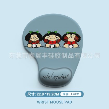 Cute Cartoon Characters Silicone Wrist Rest Mouse Pad - Anti - Slip, Durable for Office