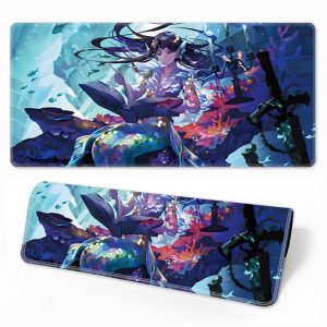 Oversized Mermaid Anime Gaming Mouse Pad - Locked Edge, Smooth Surface for Esports & Desk