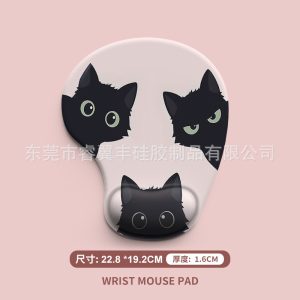 Cute Cat Silicone Wrist Rest Mouse Pad - Ergonomic, Anti - Slip & Durable for Office Use