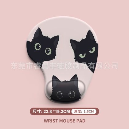 Cute Cat Silicone Wrist Rest Mouse Pad - Ergonomic, Anti - Slip & Durable for Office Use