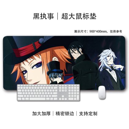 Black Butler Ciel, Sebastian & Undertaker Extra Large Mouse Pad - Anime Gaming & Keyboard Mat for Fans | High-Precision, Edge-Locked Desk Pad
